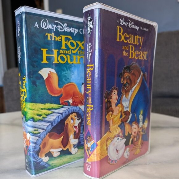 Vintage Disney Beauty and the Beast and Fox and the Hound Black Diamond VHS - Picture 1 of 4